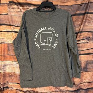 Camp David T-Shirt Men's L Gray Pro Football Hall of Fame Long Sleeve Cotton